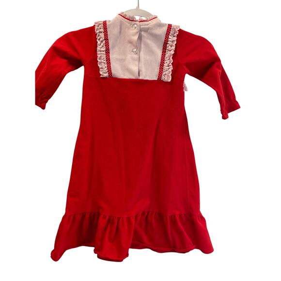 Vintage 1980’s Strawberry Shortcake Nightgown Lace Ribbon Long Sleeve Ruffles S - Picture 2 of 7